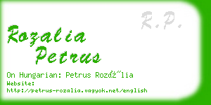 rozalia petrus business card